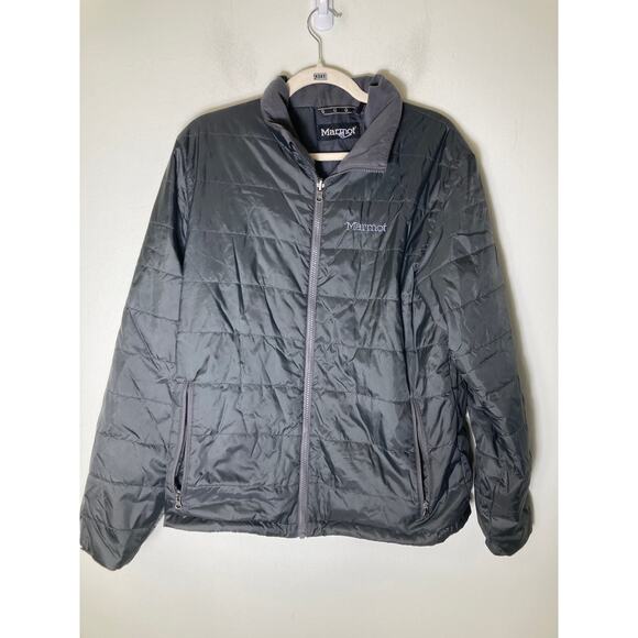 Men's Marmot Black Long Sleeve Zip Up Medium Weight Coat/Jacket Sz M - Picture 1 of 2